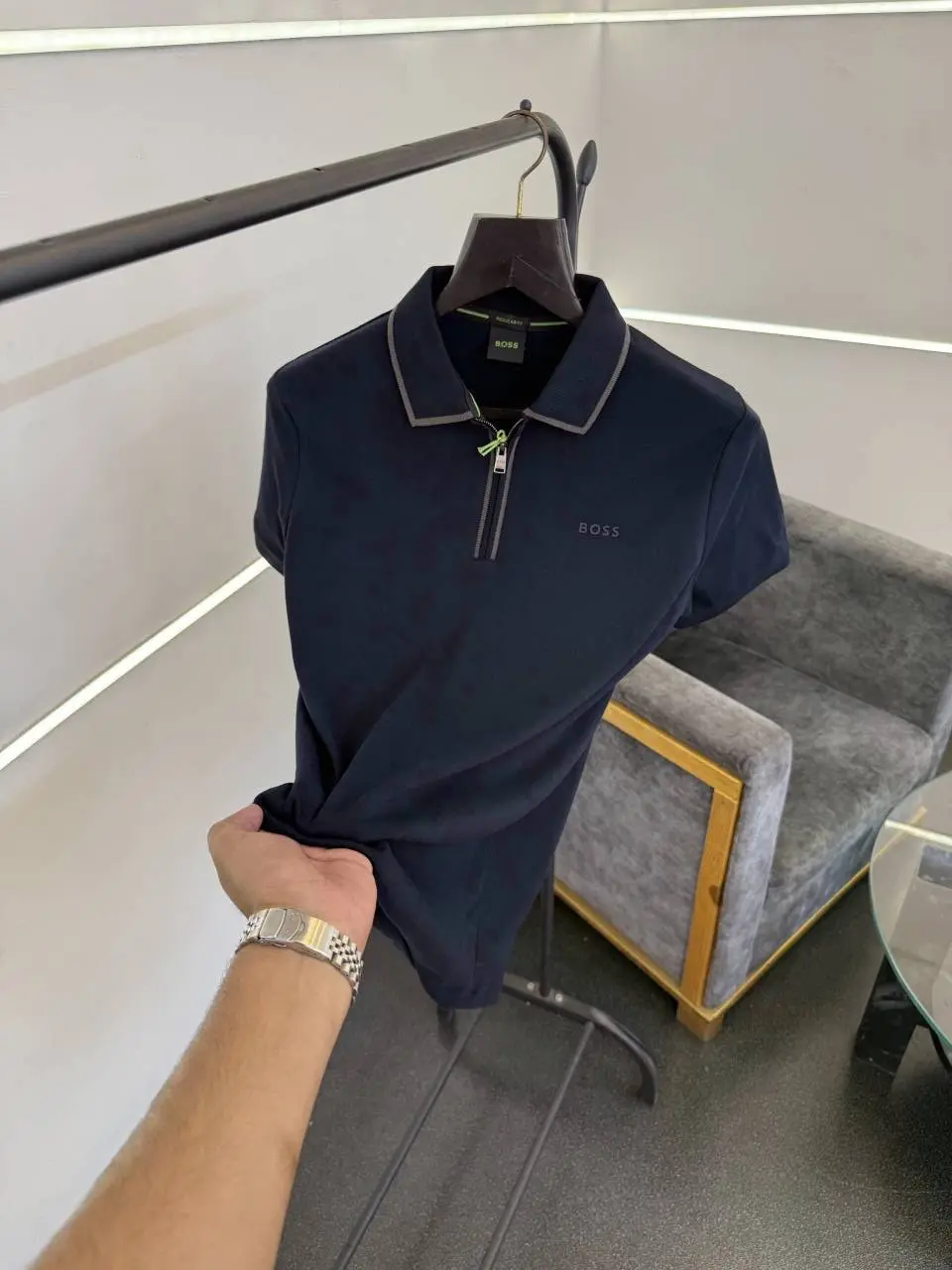 Hugo bos imported quality polo tshirt navy blue - Image 2