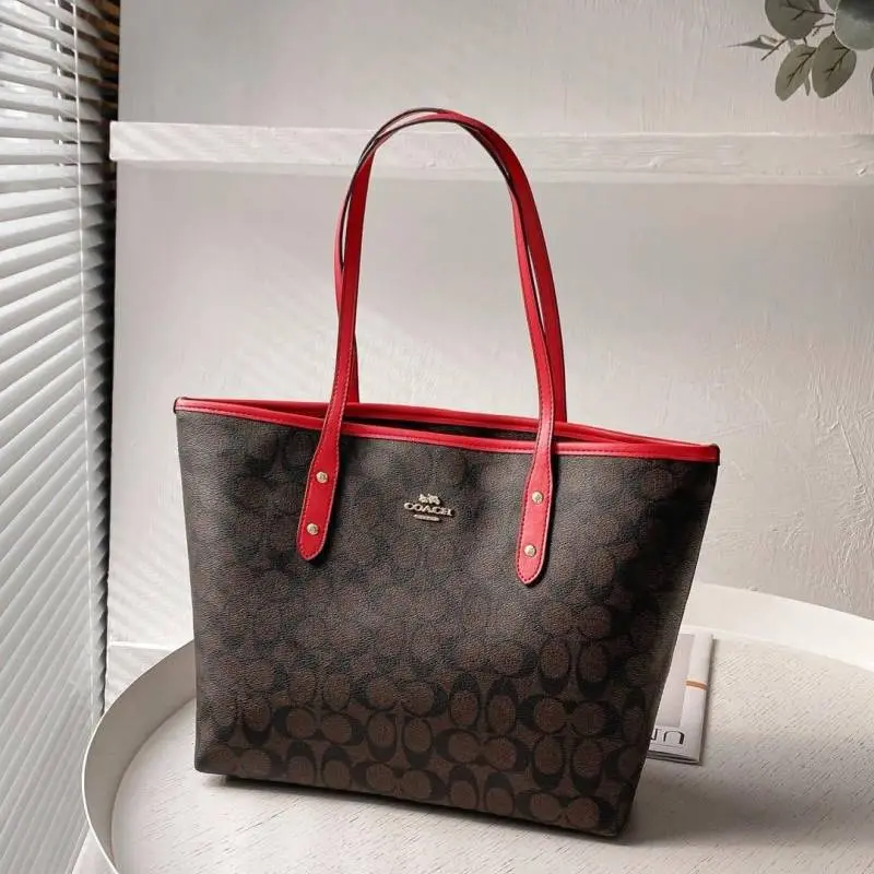 Coach Signature City Tote Bag With OG Box & Dust Bag (Dark Brown-829) - Image 3