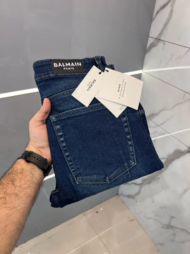 Balmain Premium Plain Straight Fit Denim Blue 857 - Image 2