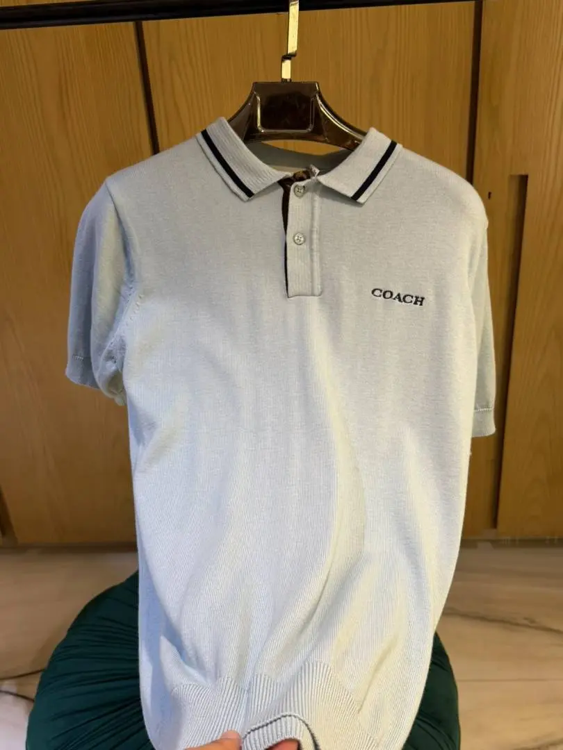 Coach IMPORTED STORE ARTICLE POLO T-SHIRT SKY BLUE - Image 3