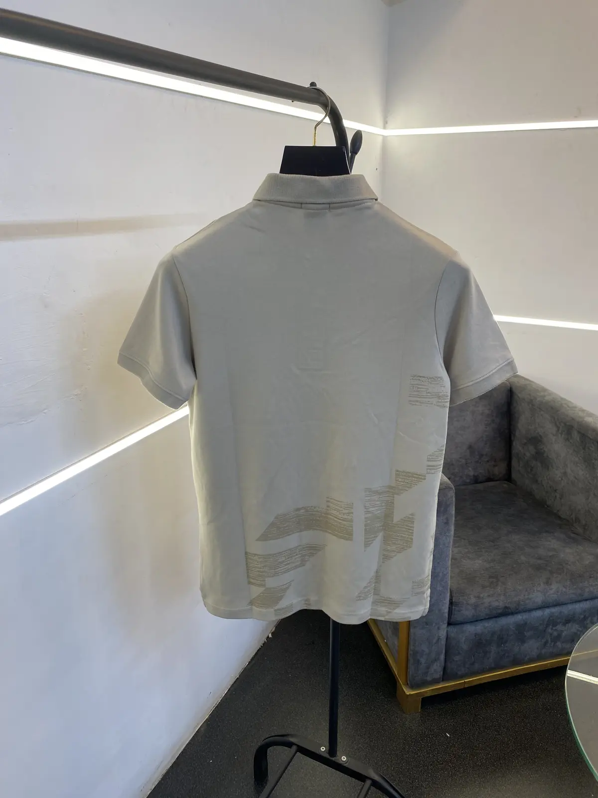 Hugo bos laser print high quality imported polo tshirt beige - Image 3