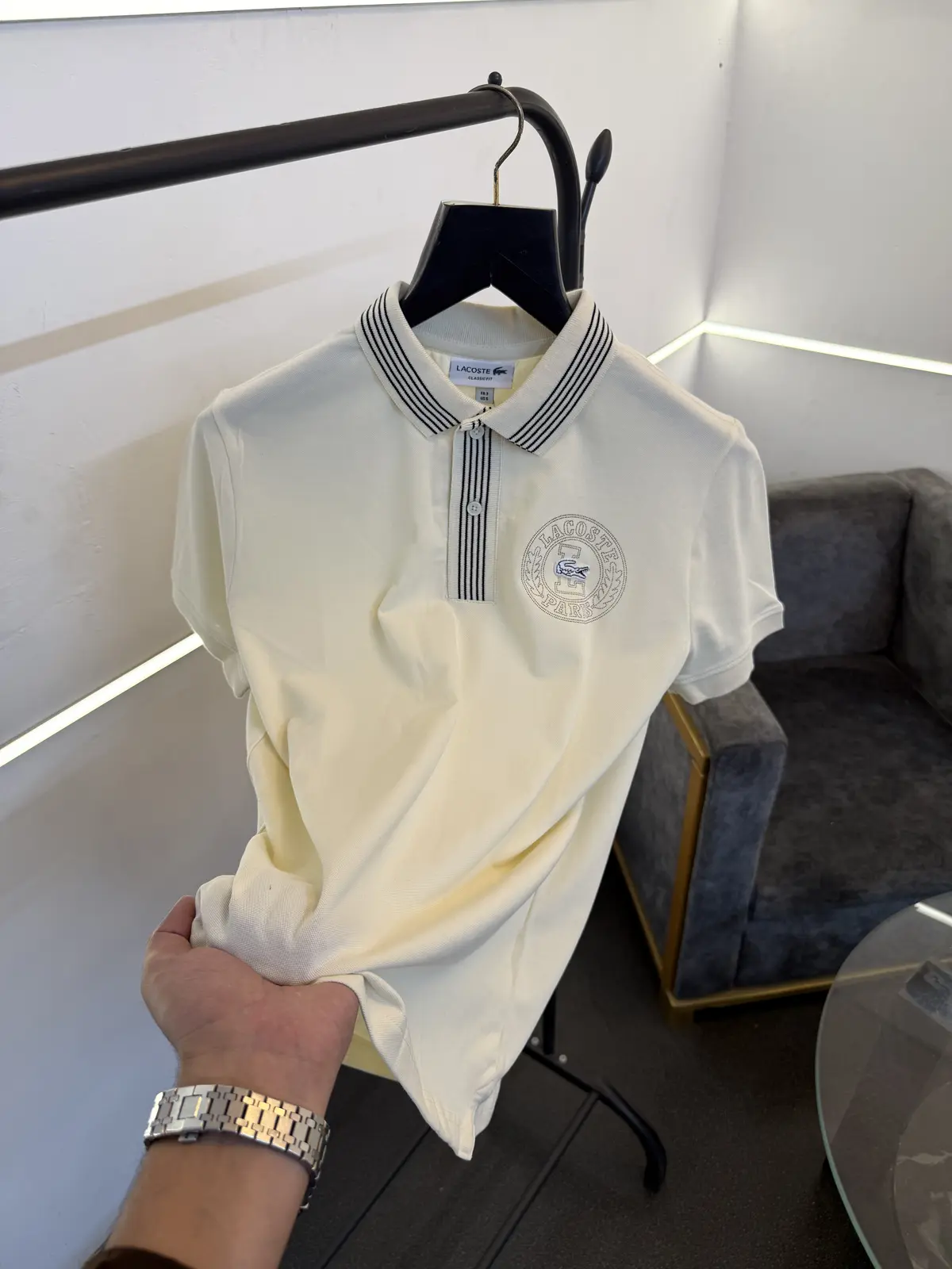 Lacoste imported polo tshirt cream - Image 2