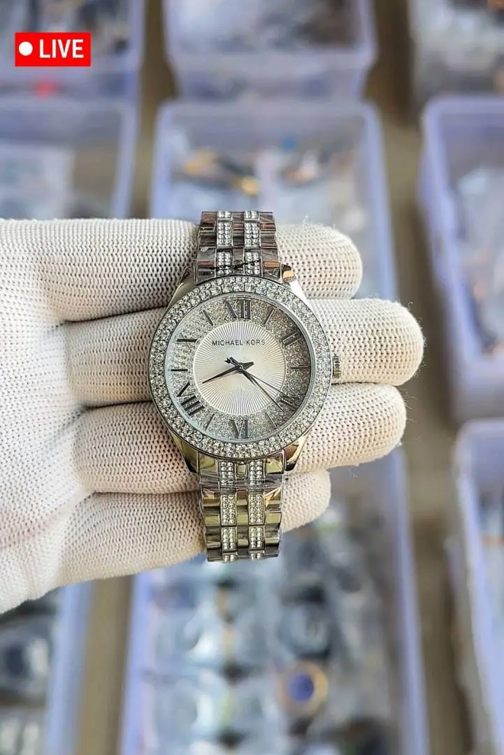 Michael Kors Harlowe Pave Silver
