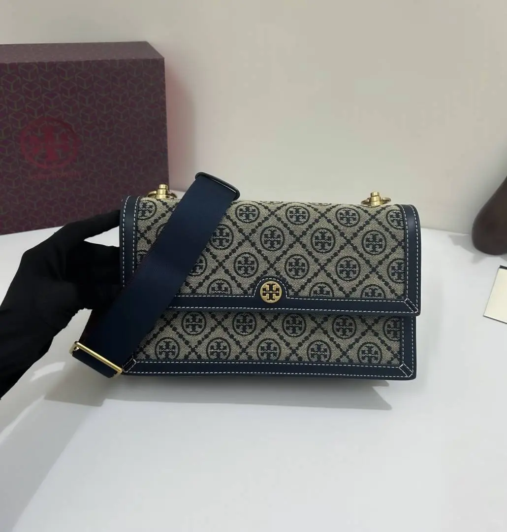 Tori Burch T Monogram Jacquard Highend ShoulderBag With OriginalPacking - Image 3