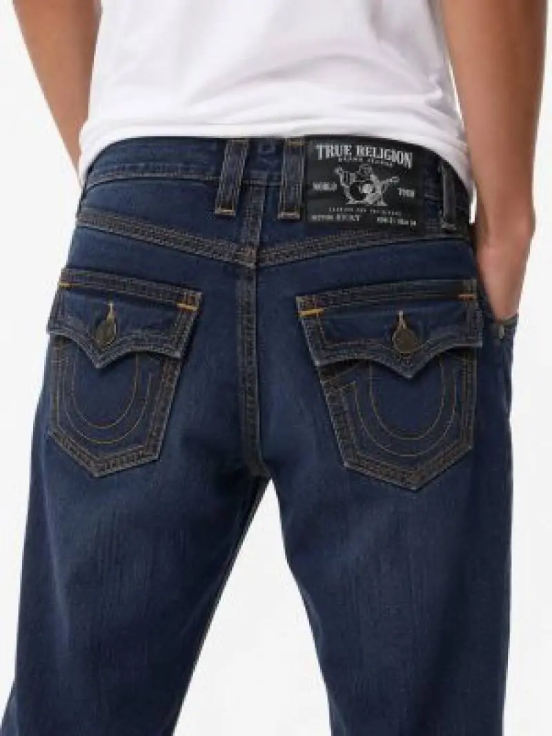 True Religion Blue Straight fit Premium Imported Stretchable Lycra Fabric Denim with Back Pocket Embroidered Design 4172