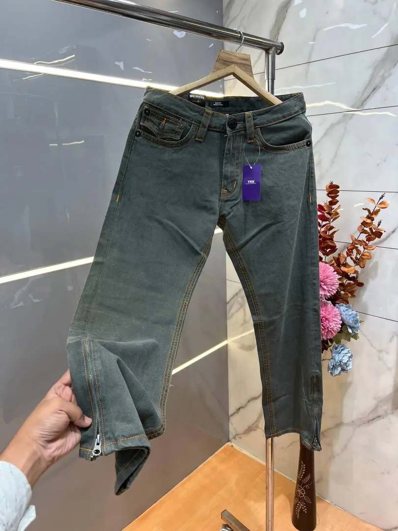 True Religion Green Straight fit Premium Imported Stretchable Lycra Fabric Denim with Back Pocket Embroidered Design 4170 - Image 4