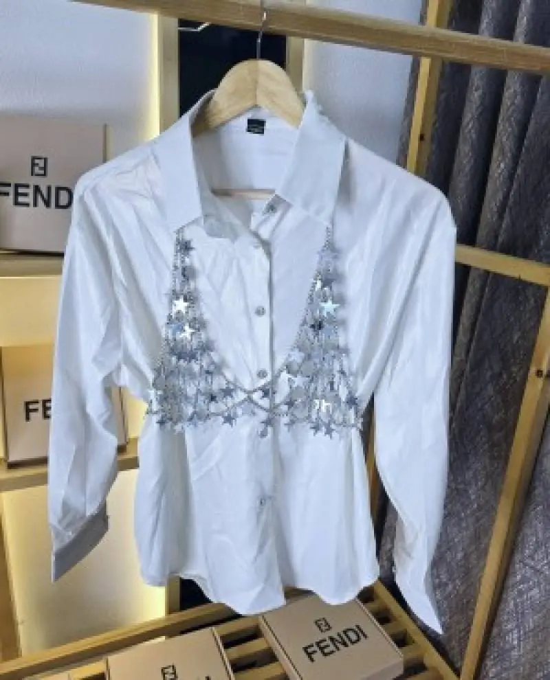Fendi Women Office Silver Shirt SB31-SL