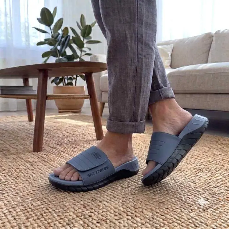 Skechers Go Recover Adjust Premium Grey Black Slides - Image 3