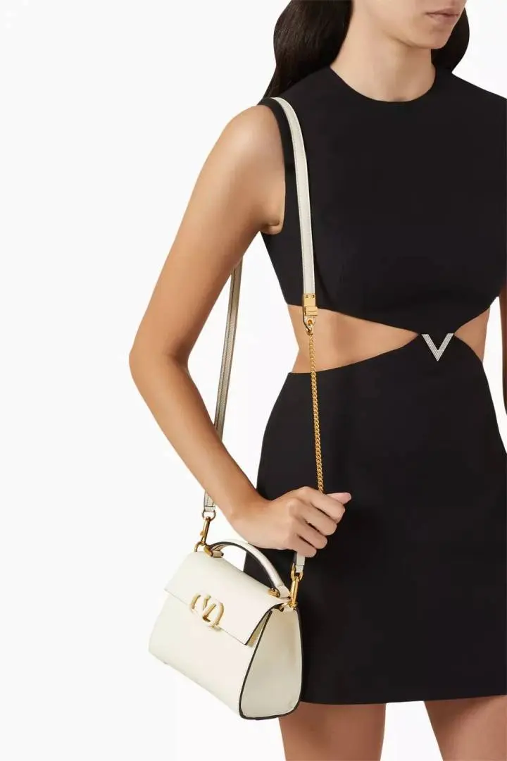 Valentynoo White VSling TopHandle ShoulderBag With DustCoverhut - Image 6