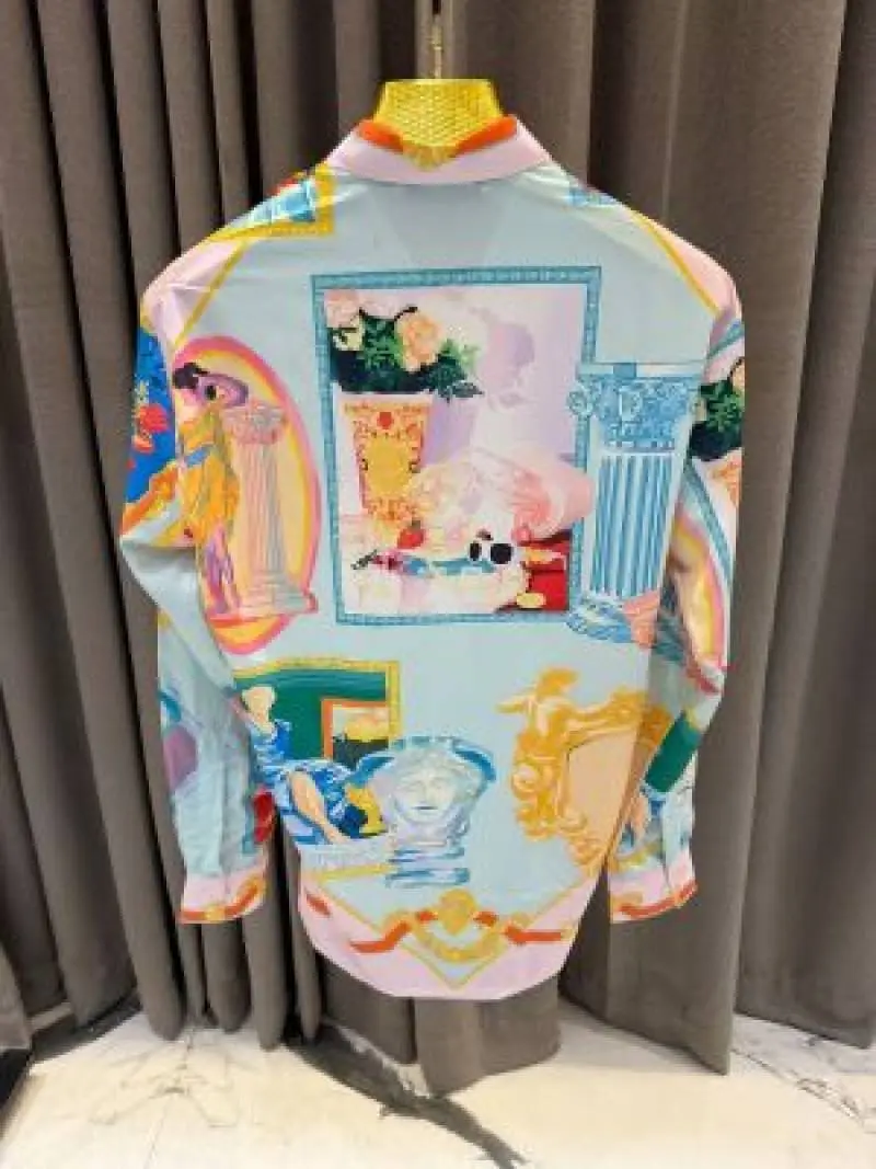 No Return Versace Bandana Design Box Pack Full Sleeves Shirt Sky Blue - Image 2