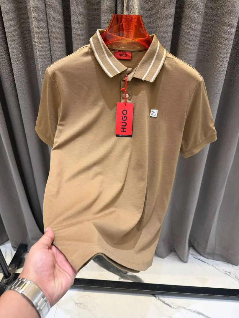 Boss Chest Logo Polo T-shirt Brown - Image 6