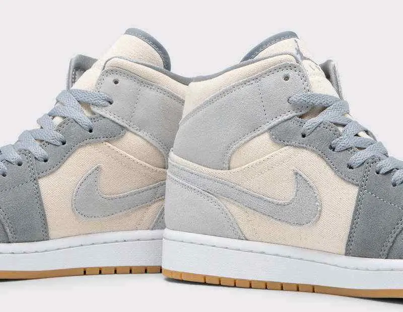 Air Jordan 1 Mid Coconut Milk Particle Grey - Image 6