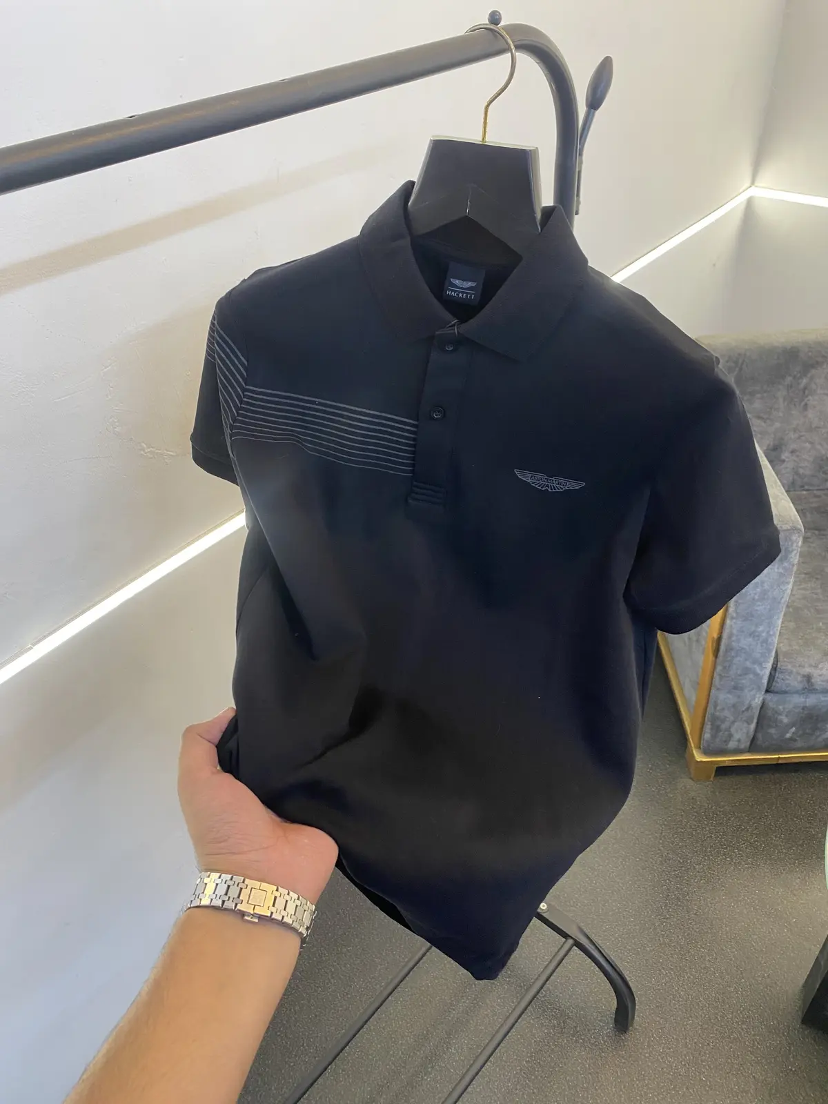 Hackett premium quality polo tshirt black - Image 2