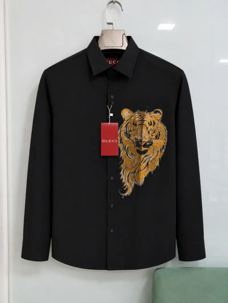 GUCCXI IMPORTED xSTORE ARTICLE TIGER DIAMOND SHIRT BLACK xx - Image 2