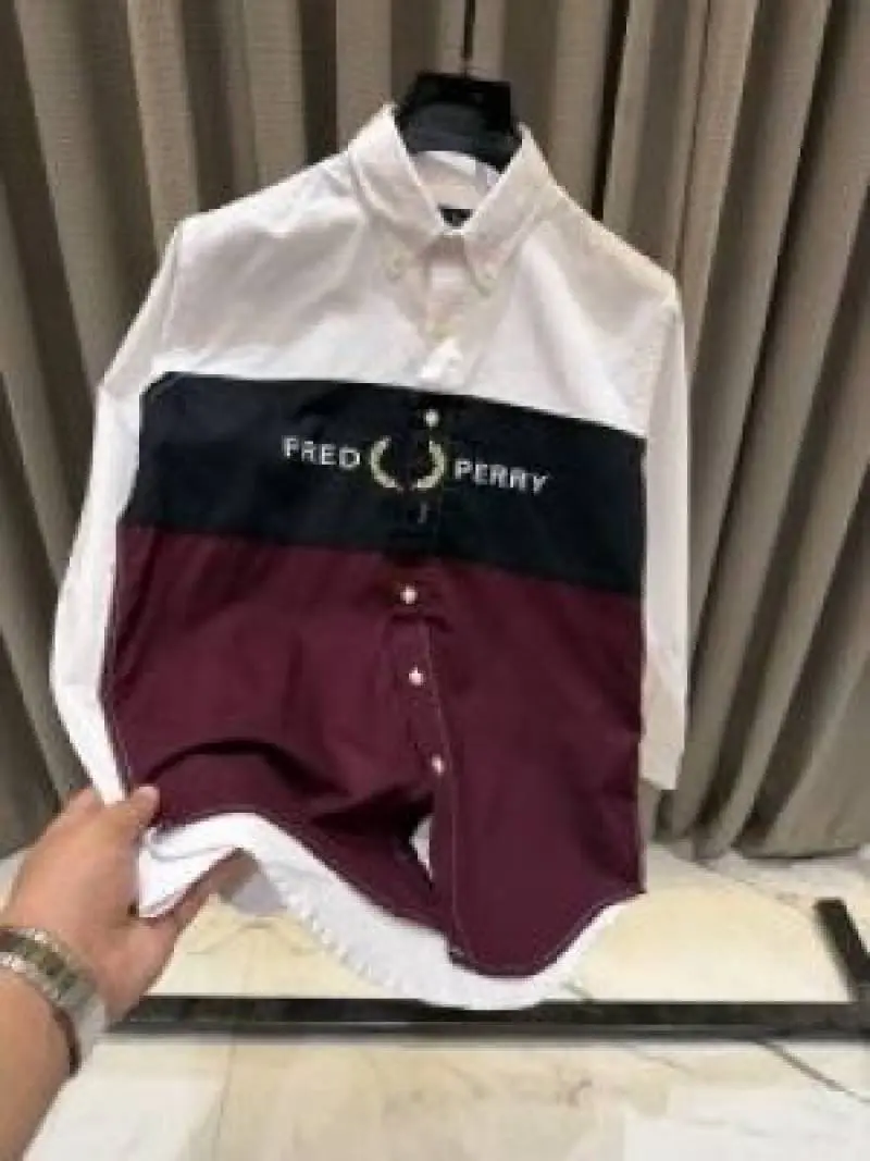 Fred Perr y White Wit aroon Premium Shirt - Image 3