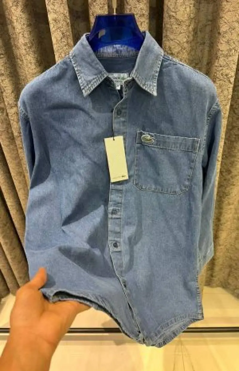 Lacoste IMPORTED STORE ARTICLE DENIM SHIRT - Image 3
