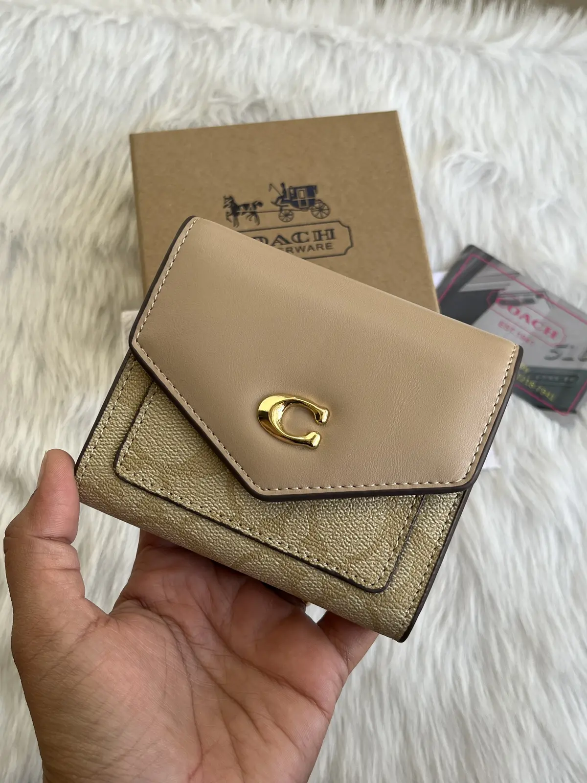 Coach 126 3 Fold Wallet With OriginalBox DustCover Card - Image 2