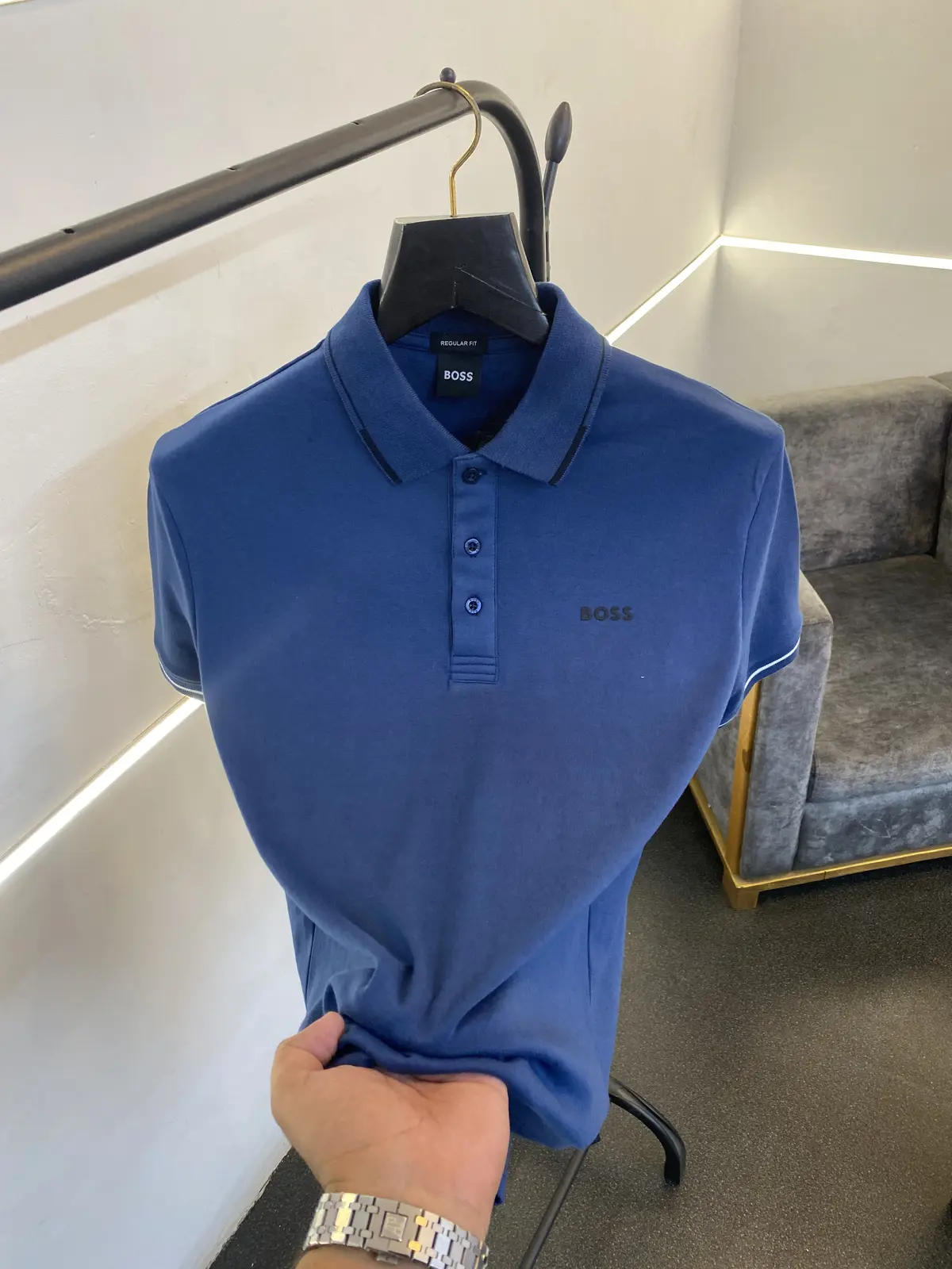 Hugo bos imported polo tshirt blue - Image 2
