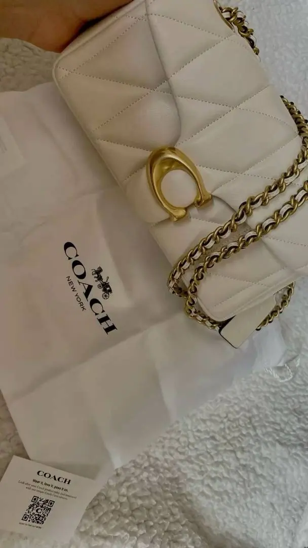 Coach Tabby 20 Quilted White-gold ShoulderBag With OriginalBox DustCover - Image 2