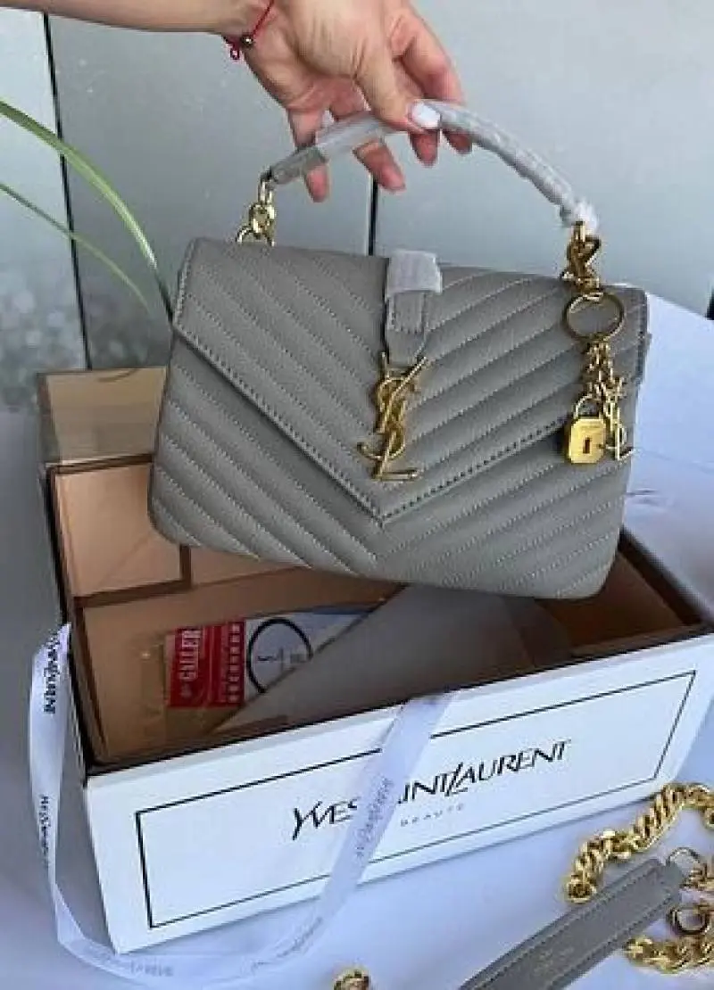 Ysl Collage Black-Silver Medium Shoulder Bag With Original Box & Dust Cover - Image 5