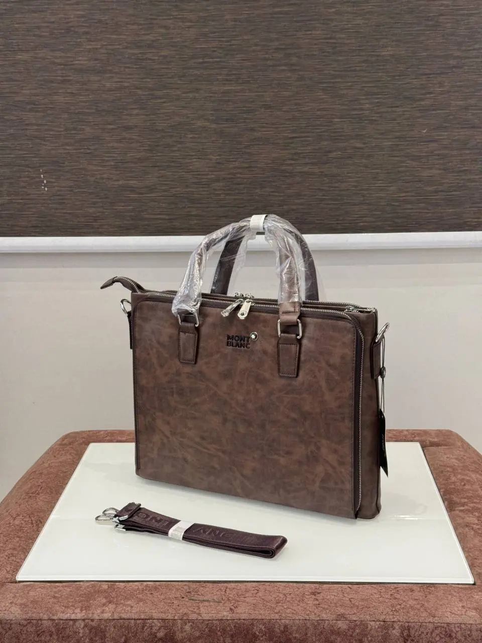 Mont Blanc Premium Laptop Bag X Office Bag M93009-5 Brown