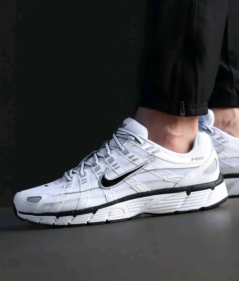 Nike P-6000 in White Black Metallic Silver - Image 4
