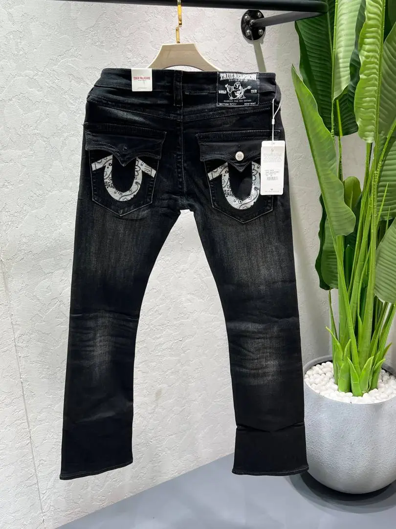 True Religion Black Bootcut Premium Imported Stretchable Comfortable Fabric Denim with Back Flap Pocket Embroidered Design 4592 - Image 5