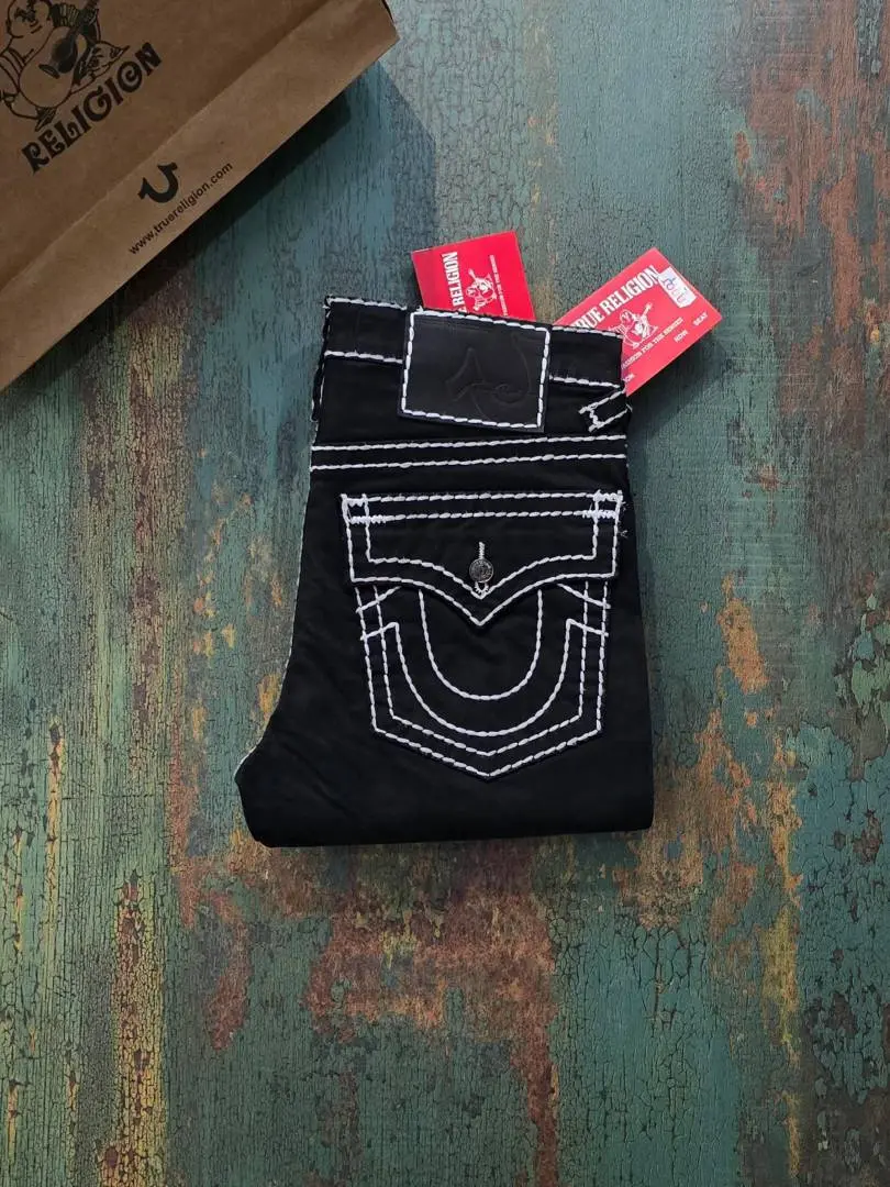 True Religio n Premium Imported Stretchable Lycra Fabric Boot Cut Denim with Back Flap pocket Design 3436 - Image 10