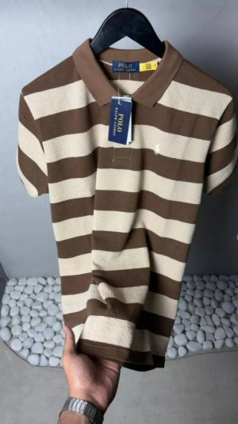Ralph Laure n Premium Knit Striped Polo T-Shirt With OG Box Packaging 1469. Sale offer VS1000 - Image 3