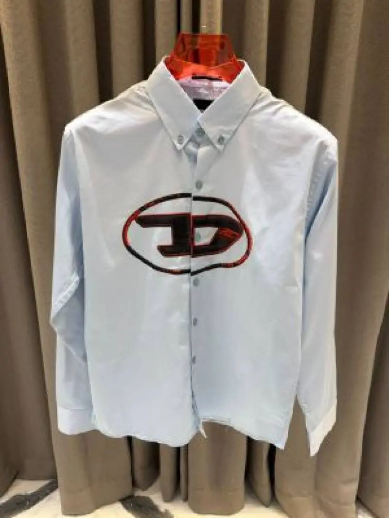Diesel Middle Brand Logo Full Sleeves Shirt Sky Blue - Image 2