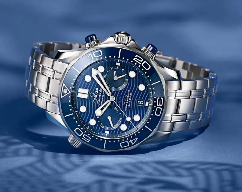 Omega Seamaster Diver 300M Co-Axial Master Chronometer Chronograph silver blue - Image 2