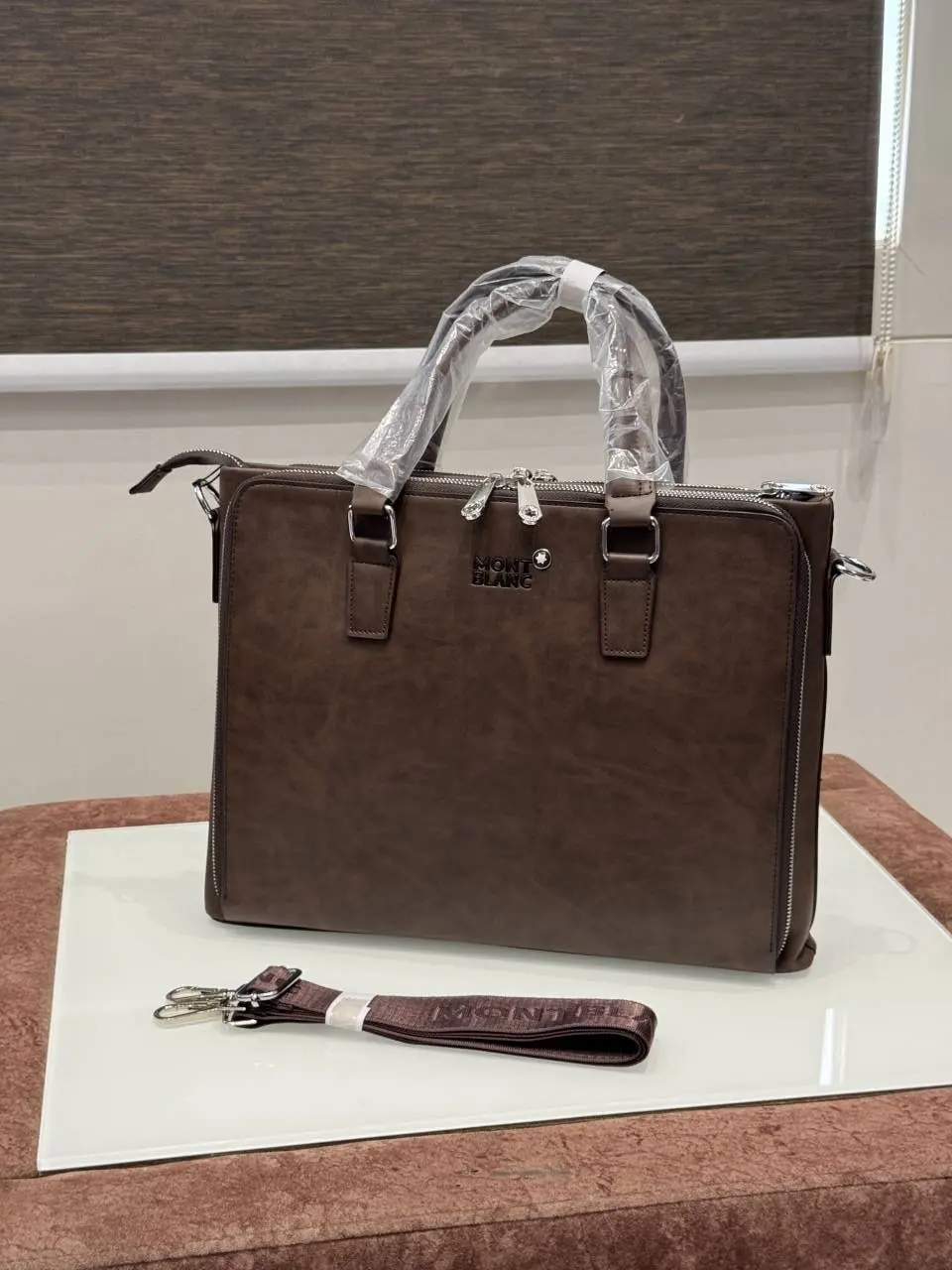 Mont Blanc Premium Laptop Bag X Office Bag M93009-5 Brown - Image 2