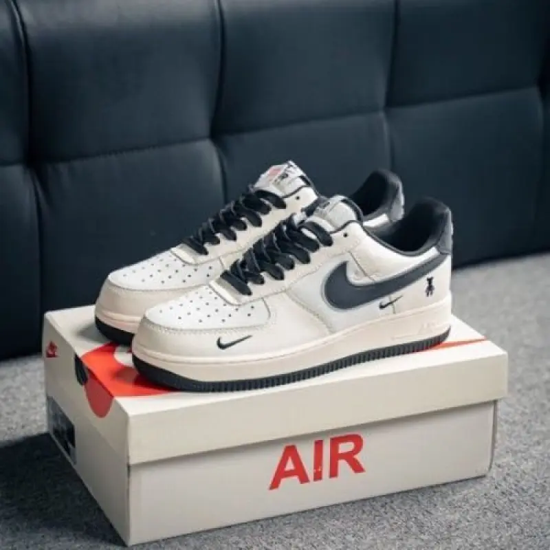 Nike airforce 1 07 low violent bear joint linen beige black sneaker - Image 2
