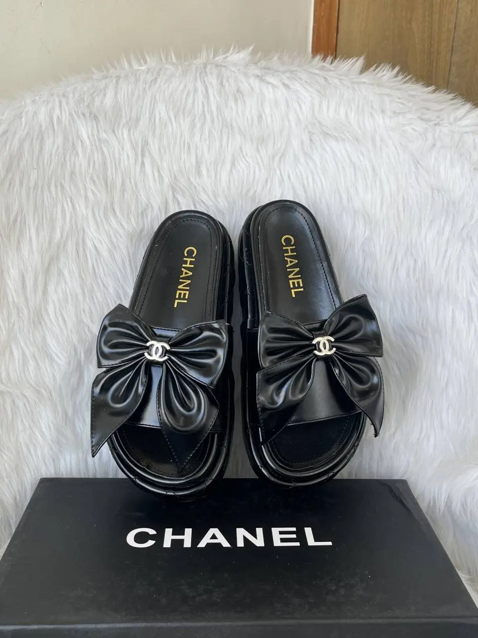 Chanel Bow Fixprice Platform Slides With OriginalBox - Image 5
