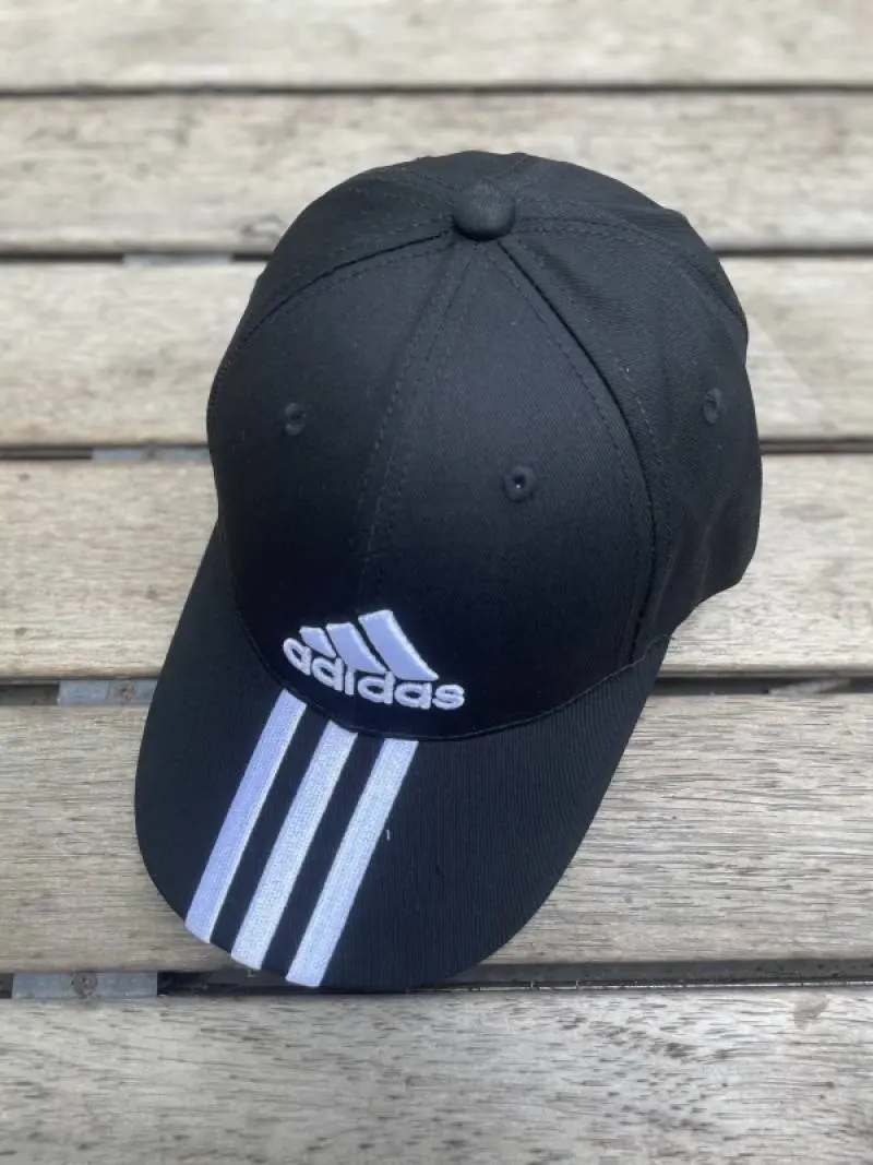 Adidas Six Panel Classic 3 Stripes Black Premium Unisex Cap(With Box) 727
