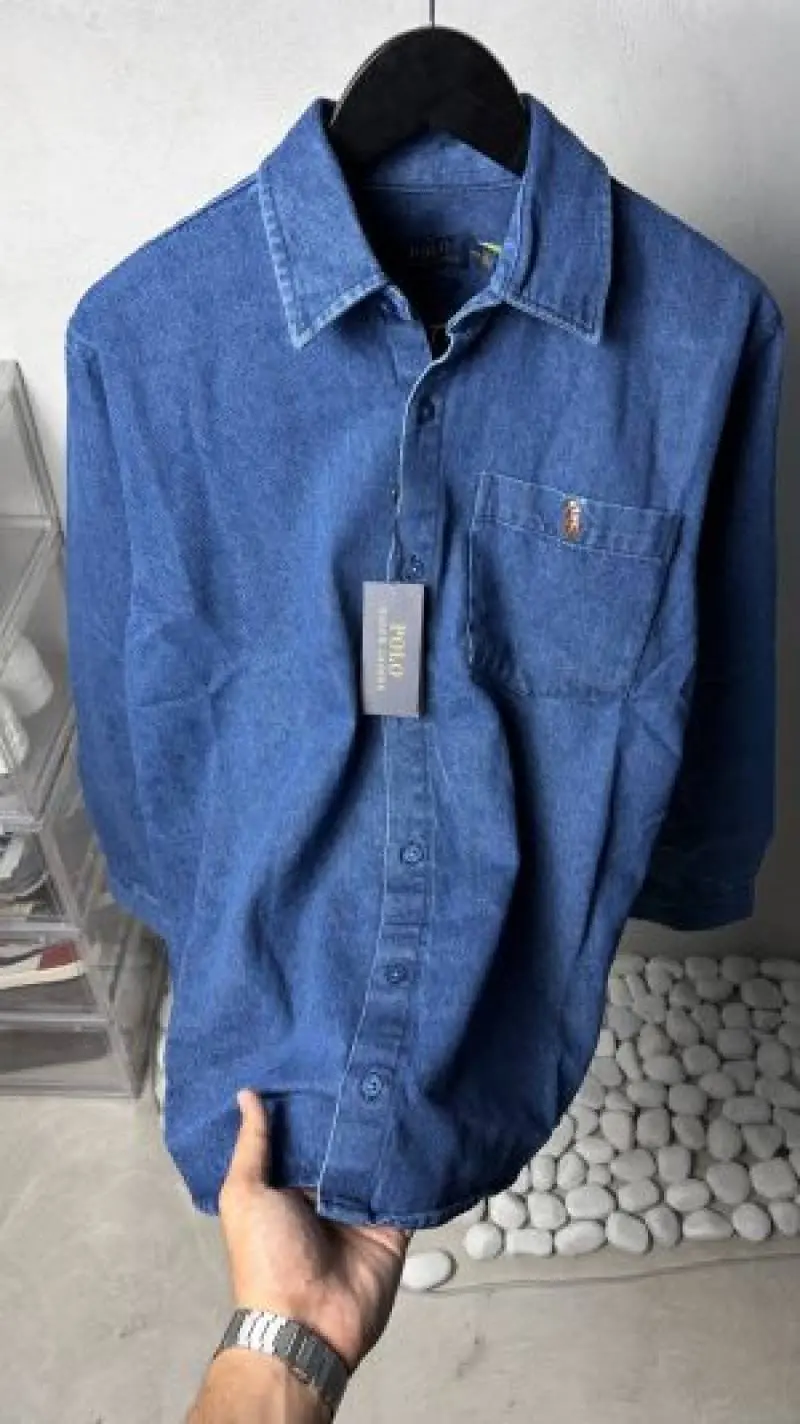 Ralph Lauren Mid Blue Classic Denim Shirt 1443 - Image 2