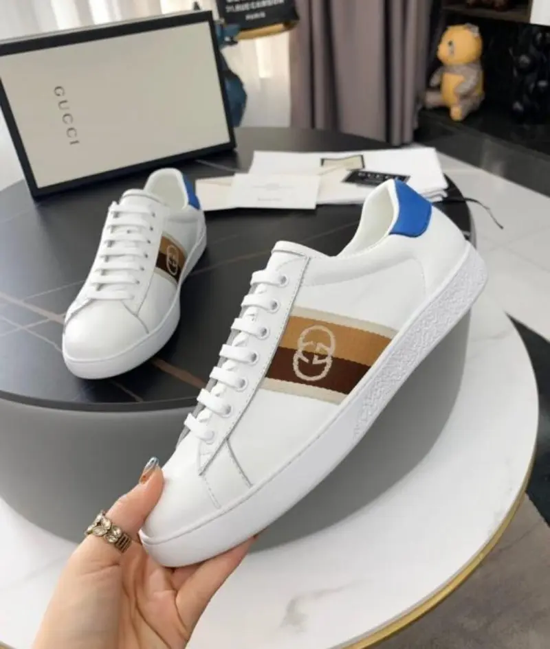 Gucci ace premium sneakers white brown--SALE - Image 4
