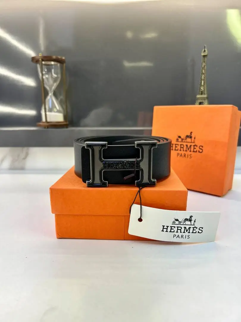 Hermes Black Grey Belt Fa 919 - Image 2