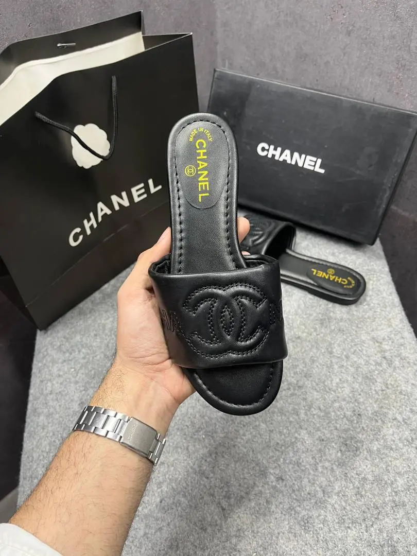 Chanel Lambskin Quilted CC Platform Mules Black With OG Box Carry Bag 21P - Image 5