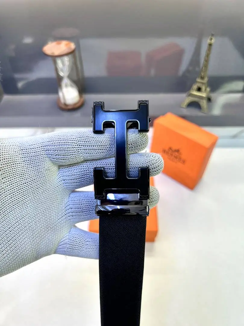 Hermes Glossy Auto Lock Black Belt Fa 920 - Image 3