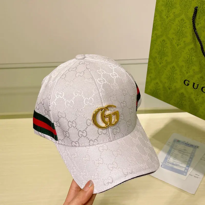 Gucci GG Stripes Monogram Front Logo Premium Unisex Cap With Safety Box