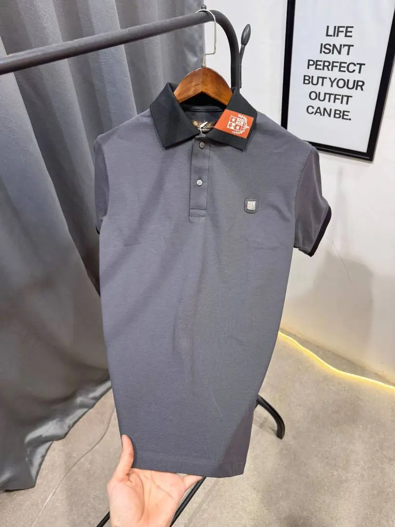 Loro piana Dark grey imported luxury box pack Polo tshirt - Image 3