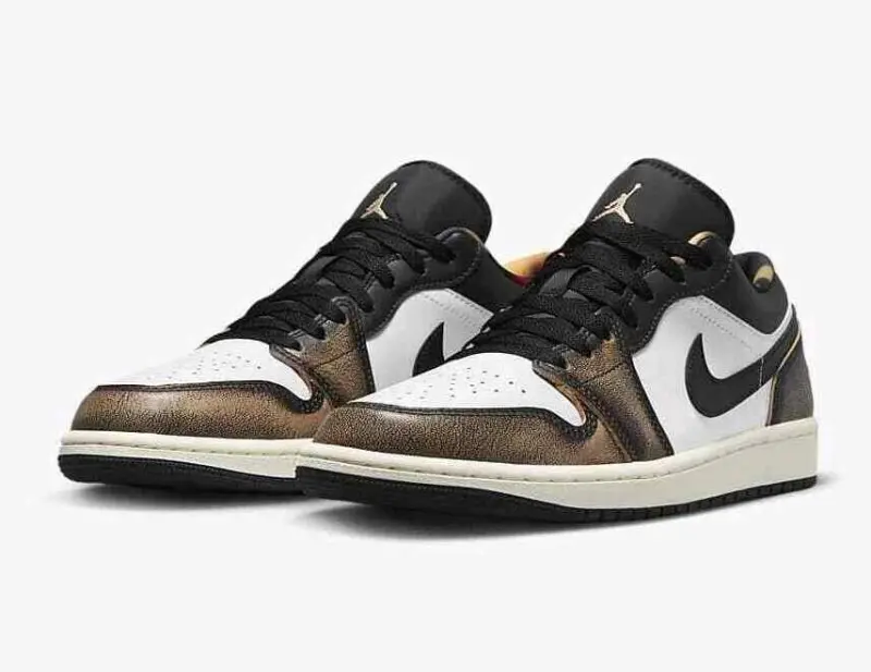 Air jordan 1 Low SE Wear Away Tan yellow 389