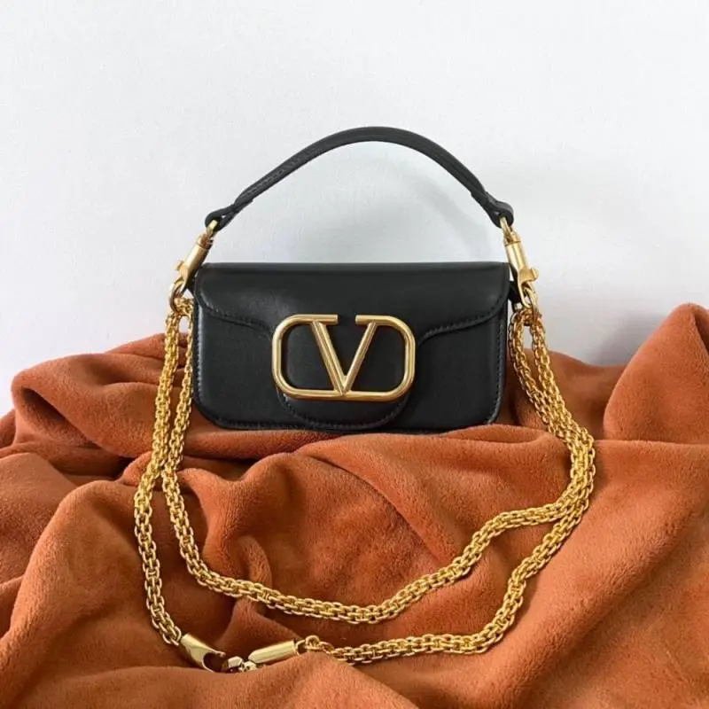 Valentino V Lock Black Small Shoulder Bag With Original Box - Image 10