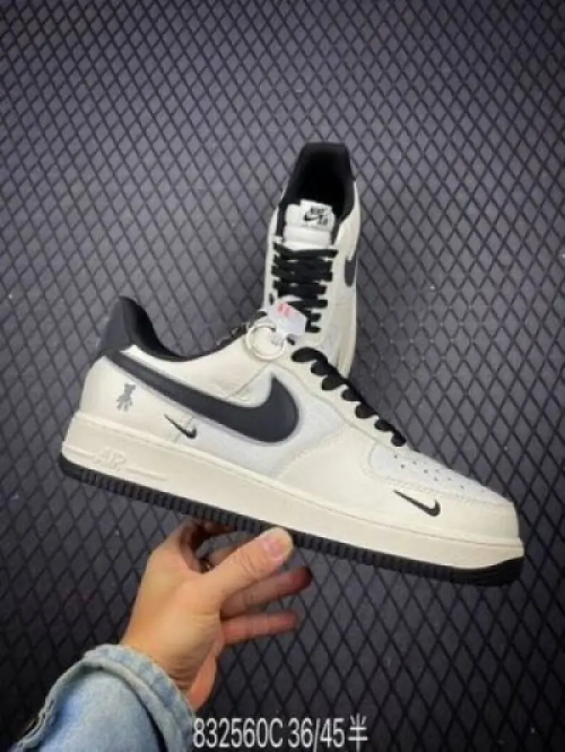 Nike airforce 1 07 low violent bear joint linen beige black sneaker - Image 5