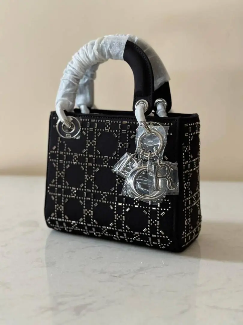 Dior Lady 8818 Starss Cannage Satin Medium Handbag With Original Box & DustCover - Image 6