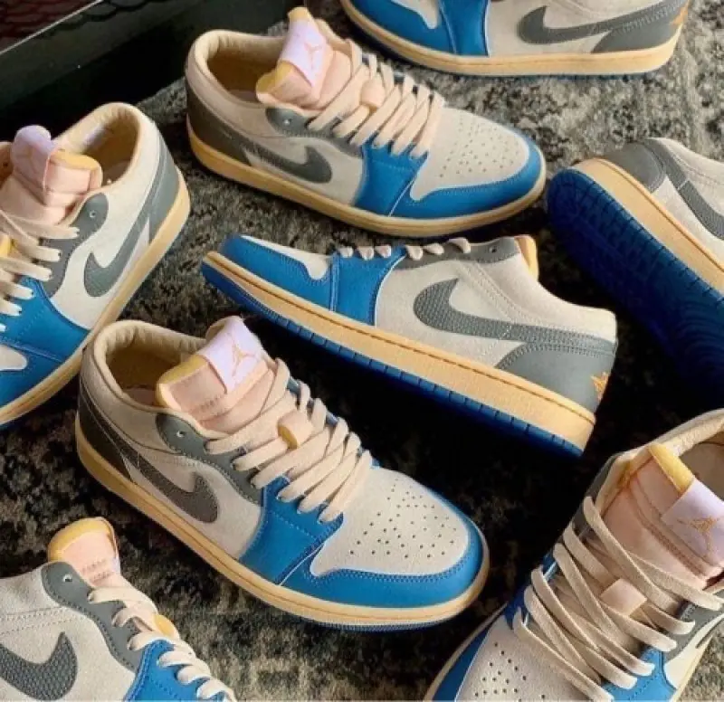 Air Jordan 1 Low Tokyo Vintage UNC Grey Semi UA - Image 8