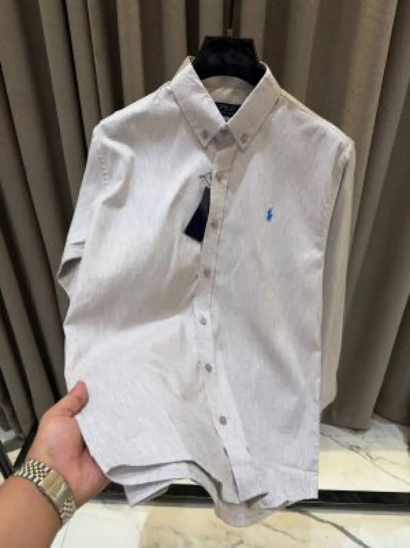 Ralph Lauren Chest Logo Full Sleeves Shirt Grey - Image 2