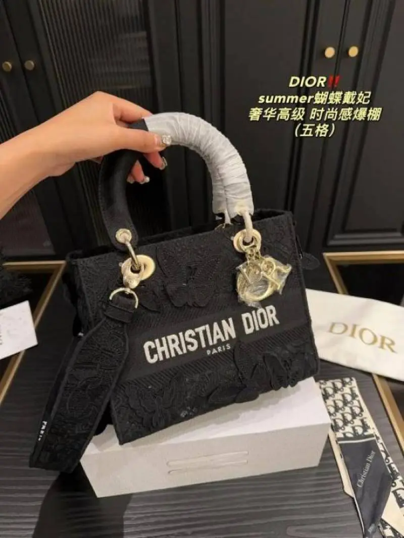 Diyor875 Lady My ABC D-Lite Embroidery Luxurious Quality With OG Magnetic Gift Box & Dust Bag & Scarf (Black - 875) - Image 8