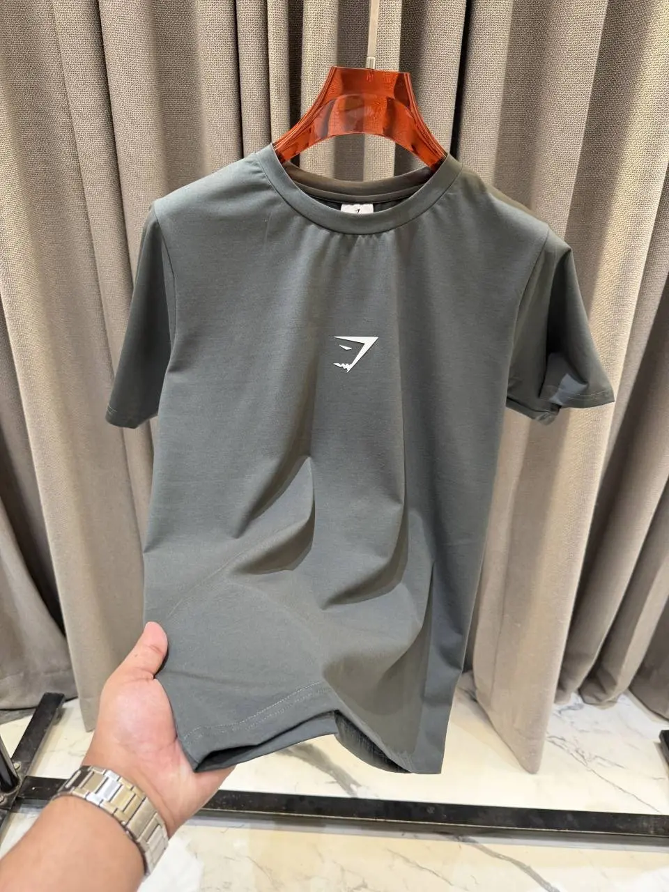 Gymshark Olive Premium Round Neck Tshirt - Image 3